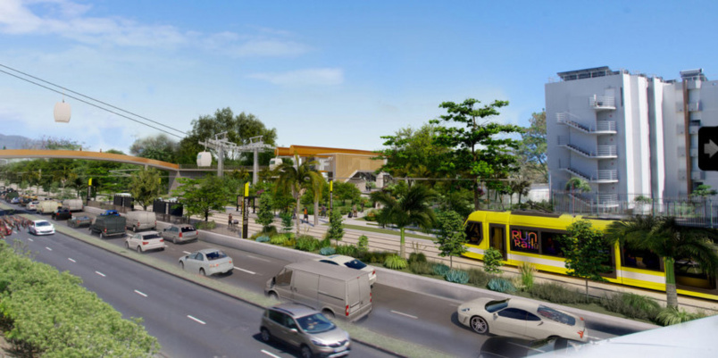 RunRail sur le Boulevard Sud, avec le téléphérique en complément...