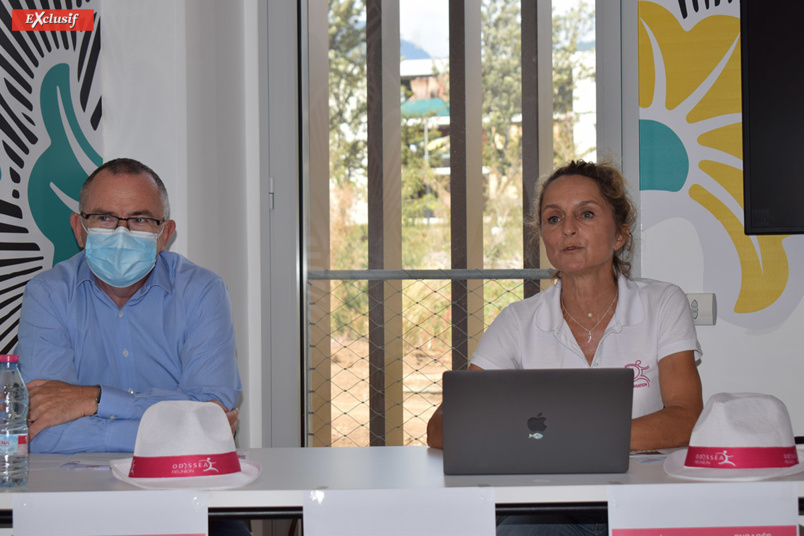 Frédéric Brette, directeur général du Crédit Agricole, partenaire de l'événement, et Nathalie Bourcier, présidente de Run Odysséa Frédéric Brette, directeur général du Crédit Agricole, partenaire de l'événement, et Nathalie Bourcier, présidente de Run Odysséa