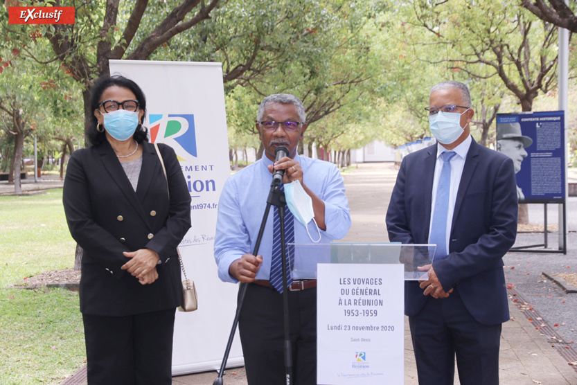 Béatrice Sigismeau, vice-présidente du Département, René-Paul Victoria, et Cyrille Melchior, président du Département Béatrice Sigismeau, vice-présidente du Département, René-Paul Victoria, et Cyrille Melchior, président du Département