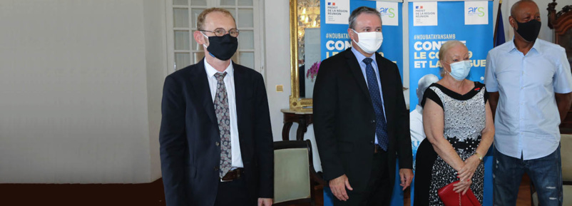 Madame Aude et Jackson Richardson, ambassadeurs contre la Covid-19 et la dengue Madame Aude et Jackson Richardson, ambassadeurs contre la Covid-19 et la dengue