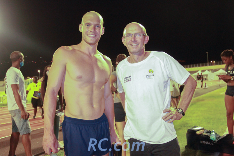 Kevin Mayer et Philippe Quest, directeur du meeting