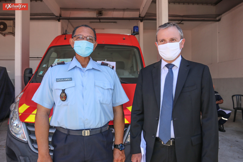 Colonel Dominique Fontaine, directeur départemental du SDIS 974, et le Préfet Jacques Billant Colonel Dominique Fontaine, directeur départemental du SDIS 974, et le Préfet Jacques Billant