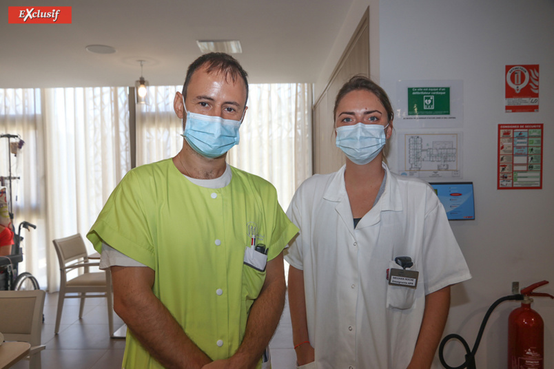 Michaël M., infirmier, et Meghan R., stagiaire enseignante Activité Physique Adaptée Michaël M., infirmier, et Meghan R., stagiaire enseignante Activité Physique Adaptée