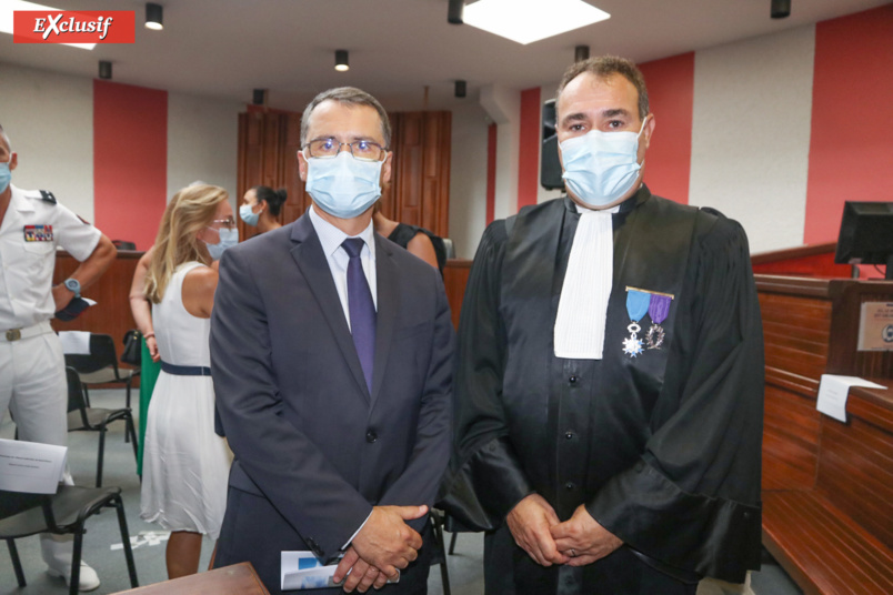 Thierry Dousset, secrétaire général des TAAF, et Bruno Karl, président du TJ Thierry Dousset, secrétaire général des TAAF, et Bruno Karl, président du TJ