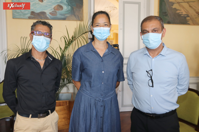 Guillaume Kichenama, Brigitte Adame, et Yassine Mangrolia, 9ème adjoint à la maire