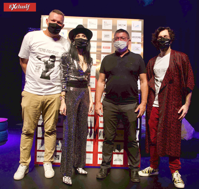 Yannick Courtois, directeur de la Salle Henri Madoré, Aurélia Mengin, Romain Olivar, directeur du pôle Culture et Sport de Saint-Philippe, et Nicolas Luquet Yannick Courtois, directeur de la Salle Henri Madoré, Aurélia Mengin, Romain Olivar, directeur du pôle Culture et Sport de Saint-Philippe, et Nicolas Luquet