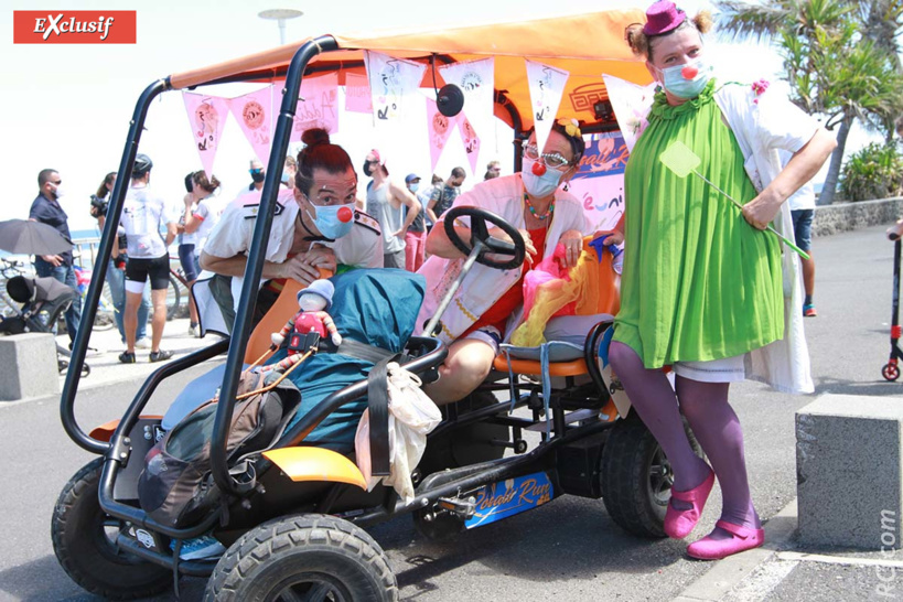 Isabelle Delleaux alias Pernette, et Stephane Thomas alias Ritatoo, clowns à l'hôpital de l'association Eclats de l'île/ Des clowns à l'hôpital/ Réunion.