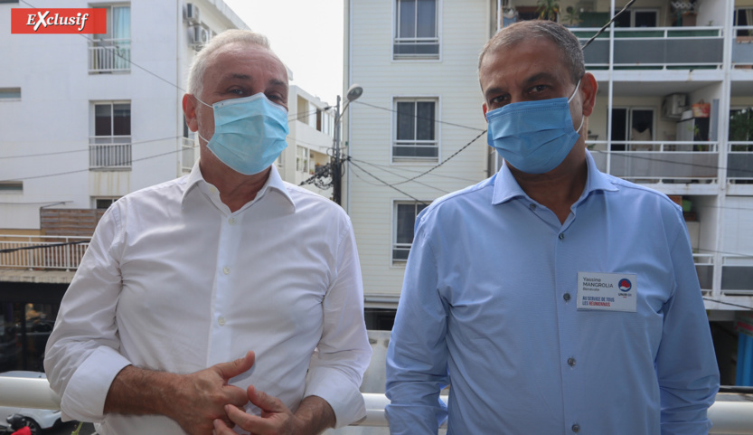 Michel Lagourgue et Yassine Mangrolia, bénévole de l'association Michel Lagourgue et Yassine Mangrolia, bénévole de l'association