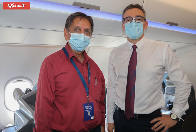 Aziz Patel d'Exclusif Réunion, et Julien Houdebine, directeur commercial et marketing Corsair Aziz Patel d'Exclusif Réunion, et Julien Houdebine, directeur commercial et marketing Corsair