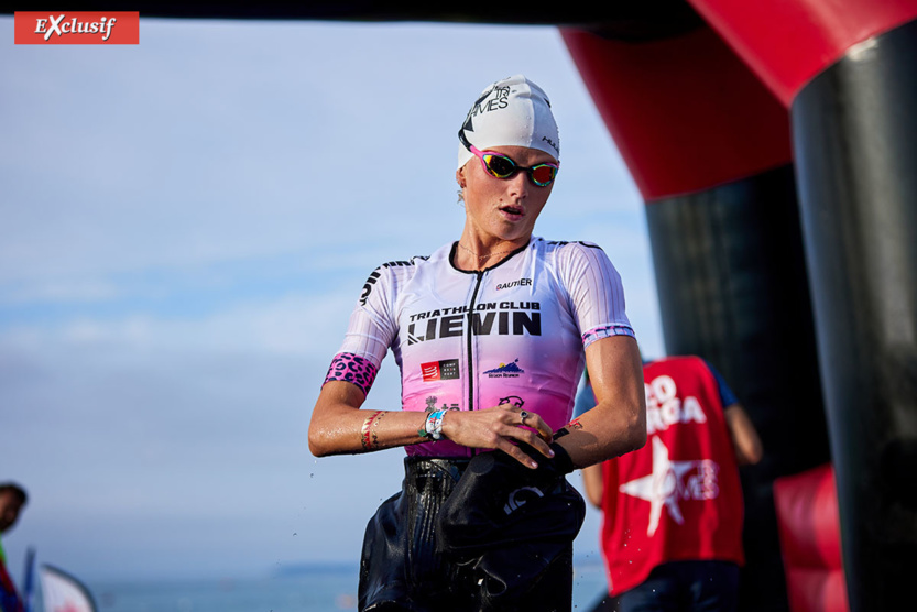 Marjolaine vient de sortir de l'eau en 7ème position