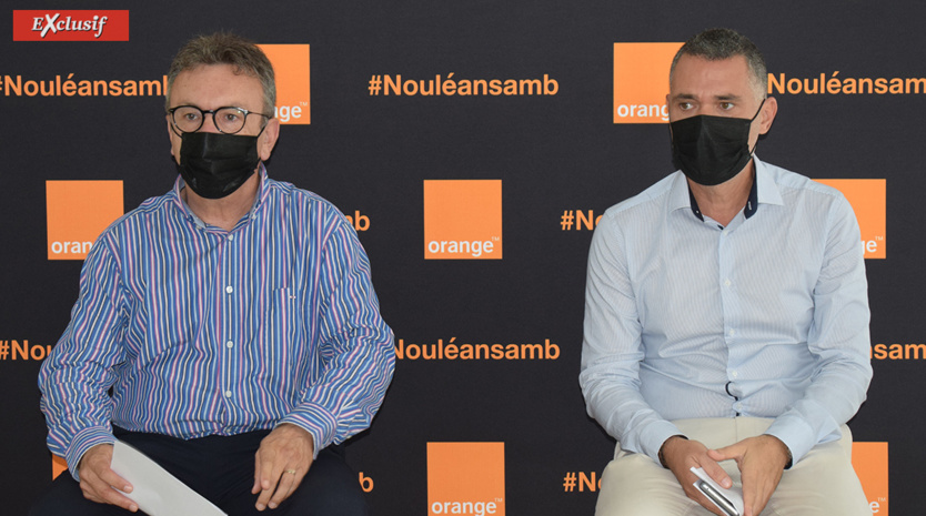 Jean-Marc Escalettes, directeur général Orange Réunion Mayotte, et Jérôme Fromager, directeur communication Orange Réunion Mayotte Jean-Marc Escalettes, directeur général Orange Réunion Mayotte, et Jérôme Fromager, directeur communication Orange Réunion Mayotte