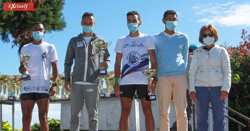 Le podium des 24 km: Didier Barret, Adrien Chouchou et Ludovic Jasmin