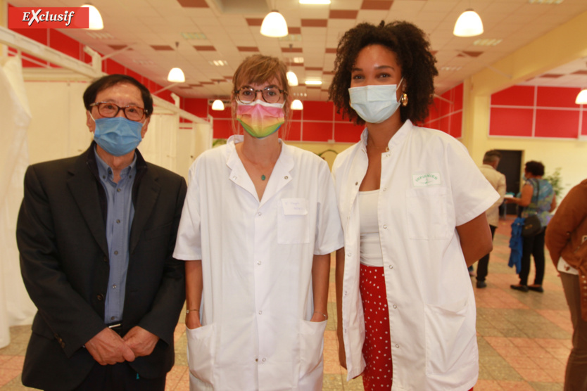 André Thien-Ah-Koon, maire du Tampon, Magalie Bergès, médecin, Océane Alphonsine, infirmière André Thien-Ah-Koon, maire du Tampon, Magalie Bergès, médecin, Océane Alphonsine, infirmière