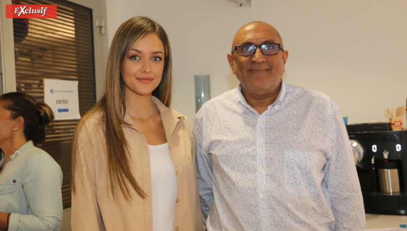 Morgane Lebon, qui présente une émission télé pour la CCIR, et Salim Motara, cadre à la CCIR Morgane Lebon, qui présente une émission télé pour la CCIR, et Salim Motara, cadre à la CCIR