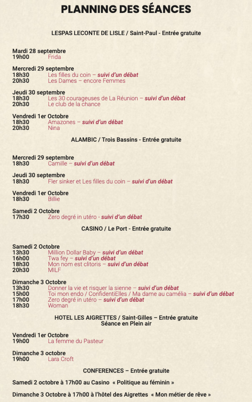 Le programme des séances Le programme des séances