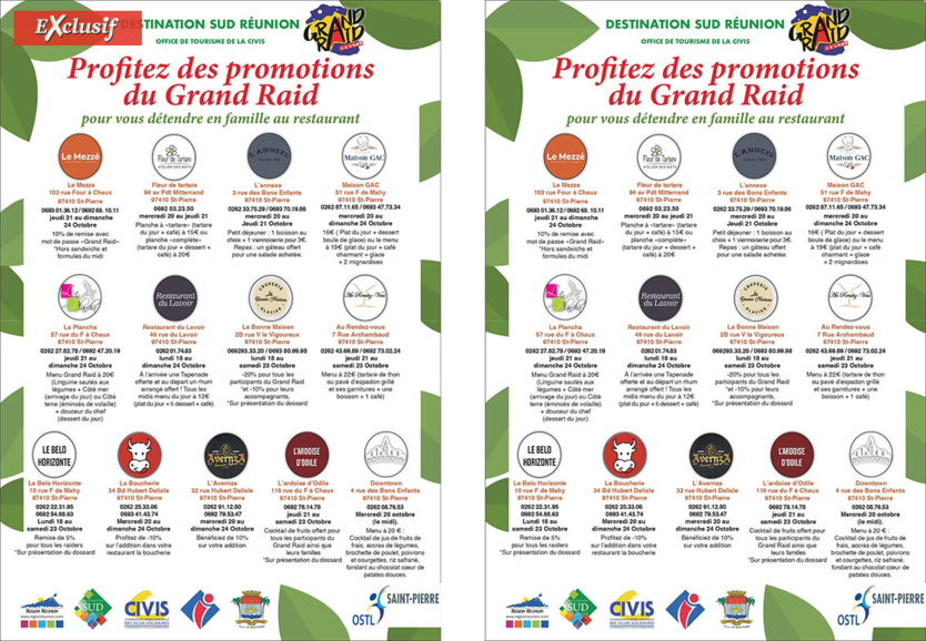 Les participants ont l'embarras du choix , les restaurants de Saint-Pierre ont joué le jeu... Les participants ont l'embarras du choix , les restaurants de Saint-Pierre ont joué le jeu...