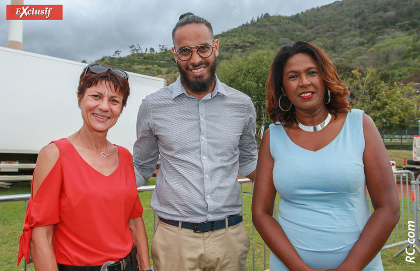 Alexandra Clain, adjointe au maire de Saint-Denis, Frédéric Maillot, vice-président à la Région, et Céline Sitouze, vice-présidente à la Région Réunion