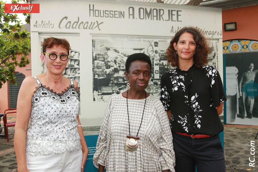 Marie-Josée Lo-Thong, directrice régionale des Affaires Culturelles, Patricia Profil, conseillère régionale, et Anne-Laure Garaios, directrice scientifique du MADOI