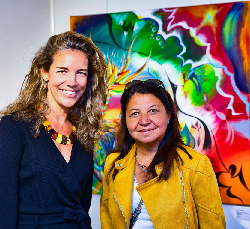 Avec Marie-Line Sevaï, directrice du musée cité du volcan