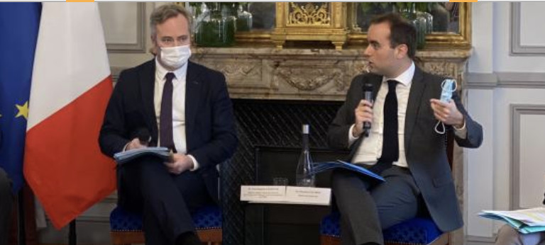 Jean-Baptiste Lemoyne, Ministre délégué chargé du Tourisme, et Sébastien Lecornu, Ministre des Outre-mer Jean-Baptiste Lemoyne, Ministre délégué chargé du Tourisme, et Sébastien Lecornu, Ministre des Outre-mer
