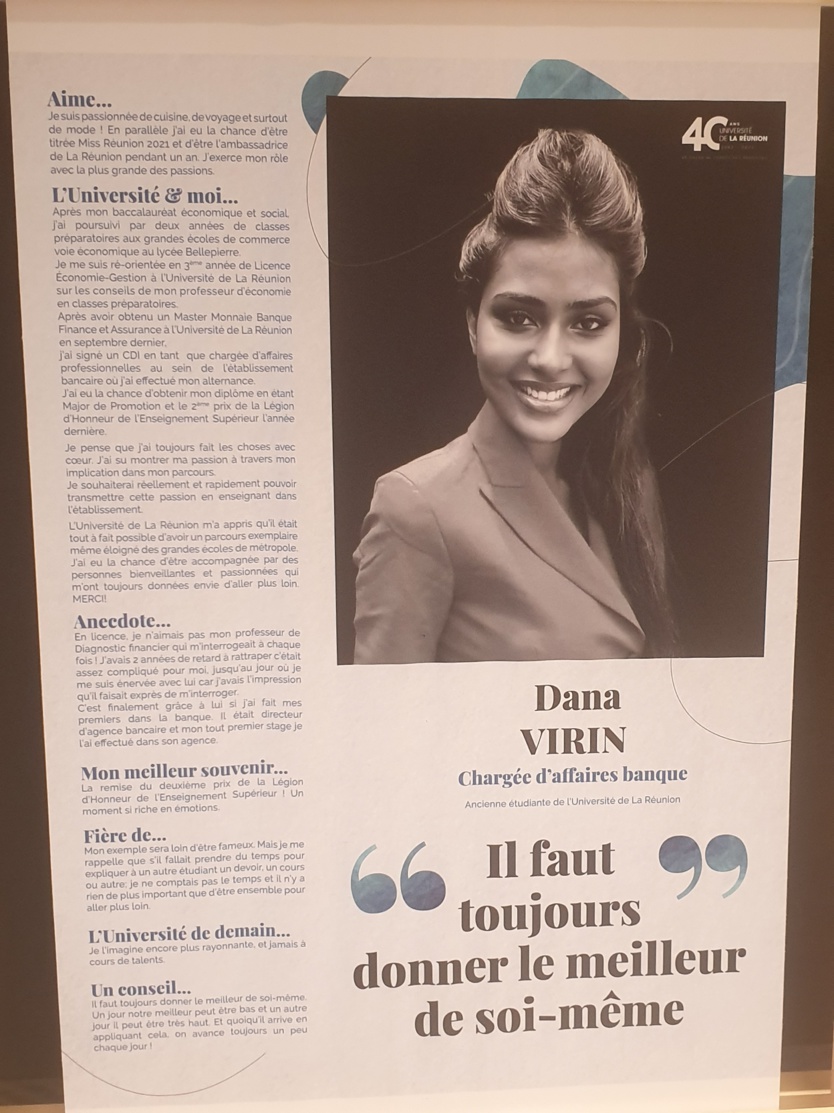 La photo et le portrait de Dana Virin, qui a été major de promotion et obtenu le 2ème Prix de la Légion d'Honneur de l'Enseignement Supérieur La photo et le portrait de Dana Virin, qui a été major de promotion et obtenu le 2ème Prix de la Légion d'Honneur de l'Enseignement Supérieur
