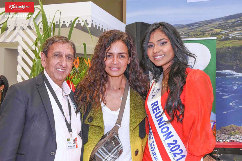 Aziz Patel, Laurence Roustandjee, animatrice télé, et Dana Virin