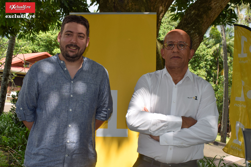 Stéphane Pessin, directeur éditorial TV-Radio-Web, et Frédéric Ayangma, directeur régional Réunion La 1ère Stéphane Pessin, directeur éditorial TV-Radio-Web, et Frédéric Ayangma, directeur régional Réunion La 1ère
