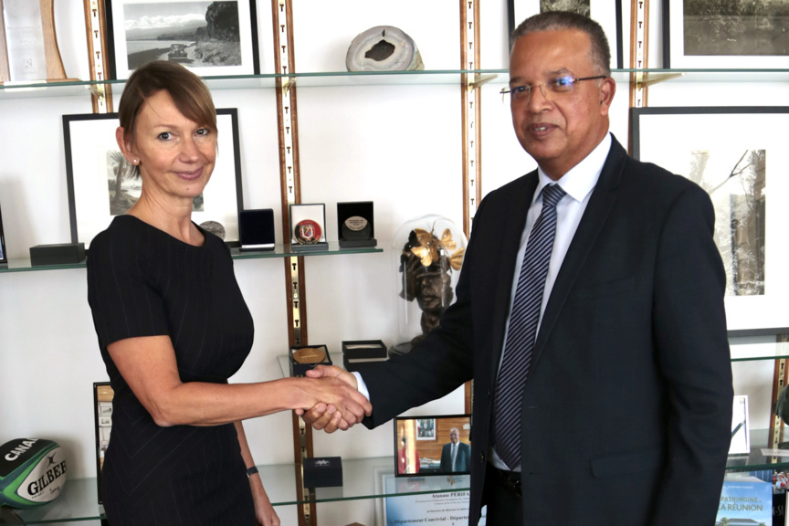 Cyrille Melchior a reçu l'Ambassadrice de France à Maurice