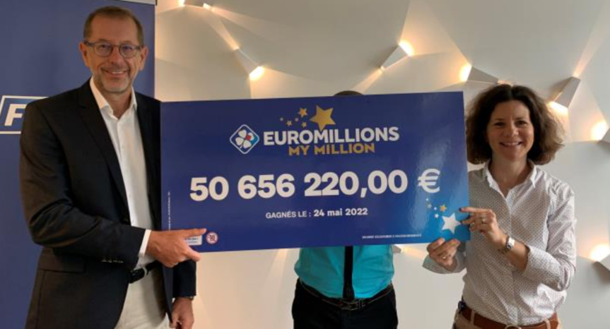 Frédéric Vézy, responsable de l’agence FDJ de La Réunion, et Isabelle Cesari, responsable des relations gagnants du groupe FDJ. Le gagnant se cache derrière, il sera peut-être reconnu par la couleur de sa chemise! Frédéric Vézy, responsable de l’agence FDJ de La Réunion, et Isabelle Cesari, responsable des relations gagnants du groupe FDJ. Le gagnant se cache derrière, il sera peut-être reconnu par la couleur de sa chemise!