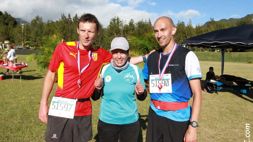 Renaud Lebrun et Nicolas Baudry félicités par Mina Payet Renaud Lebrun et Nicolas Baudry félicités par Mina Payet