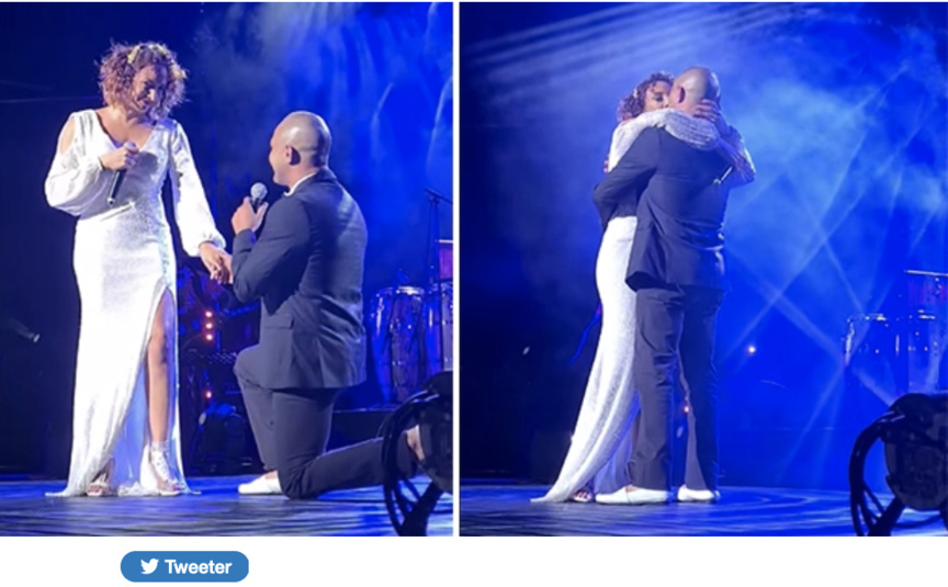 La demande en mariage en direct... Médérice a dit "oui" évidemment La demande en mariage en direct... Médérice a dit "oui" évidemment