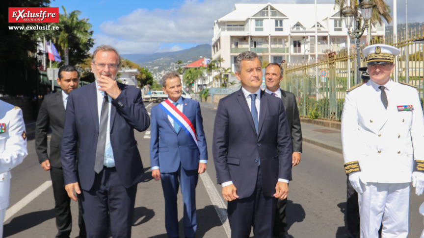 Jean-François Carenco, Gérald Darmanin, le Préfet Jacques Billant et les officiels présents