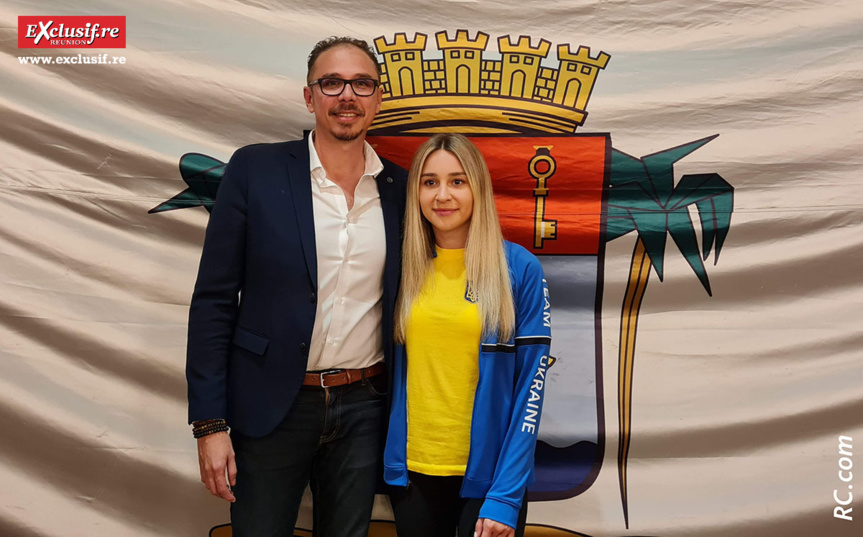 Eddy Técher, président du Rotary-Club de Saint-Pierre/Entre-Deux, et Anzhelica Terliuga
