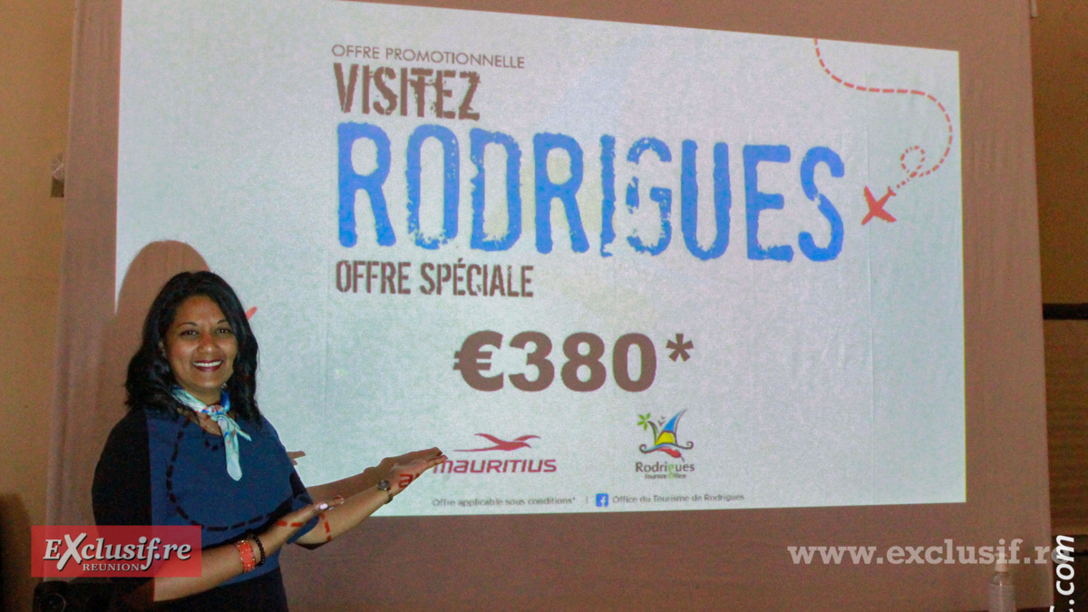 Nathalie Ajaguin de Air Mauritius le redit, "Rodrigues pour 380 euros, il faut en profiter" Nathalie Ajaguin de Air Mauritius le redit, "Rodrigues pour 380 euros, il faut en profiter"