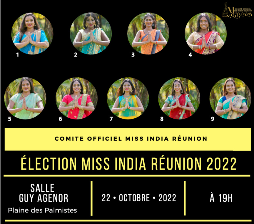 Miss India Réunion 2022: les 9 candidates de la finale Miss India Réunion 2022: les 9 candidates de la finale