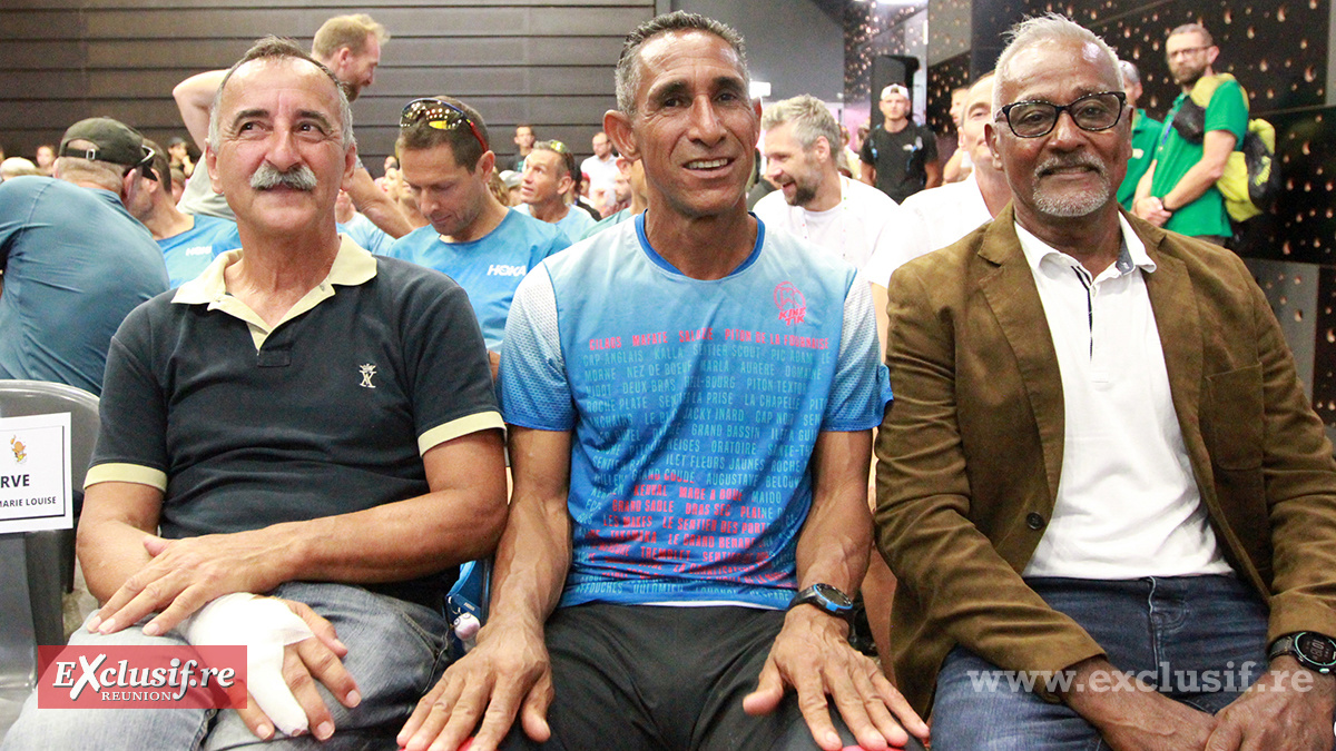 Trois anciens vainqueurs du Grand Raid: Patrick Maffre, Cléo Libel et Philippe Marie-Louise