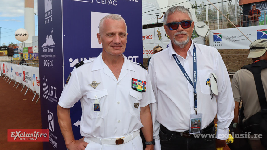 Laurent Cluzel, général des FAZSOI, et Pierre Maunier, président de l'association Grand Raid Laurent Cluzel, général des FAZSOI, et Pierre Maunier, président de l'association Grand Raid