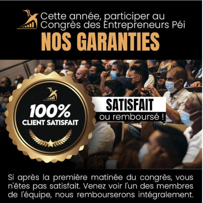 Participer au CDEP a un coût qui dépend du pack choisi, avec une garantie de remboursement si "pas satisfait" Participer au CDEP a un coût qui dépend du pack choisi, avec une garantie de remboursement si "pas satisfait"