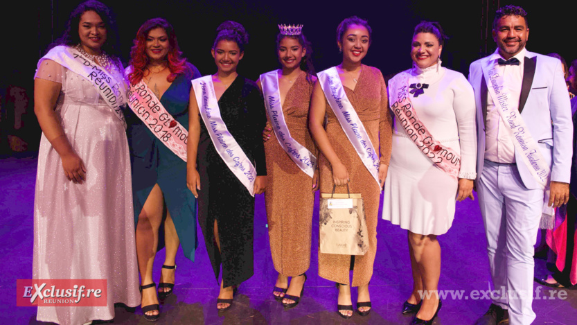 Avec Miss Ronde Réunion, Miss Ronde Glamour et le dauphin de Mister Rond
