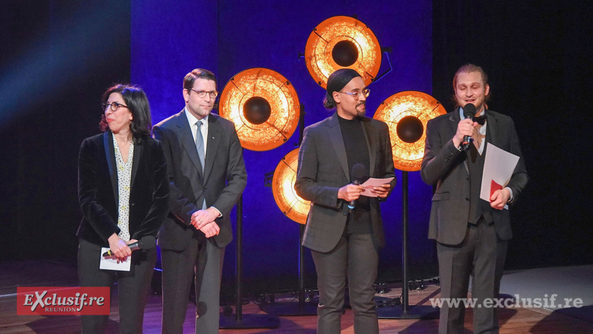 Annonce du palmarès avec la ministre de la Culture, Rima Abdul-Malak, et le directeur de l'Opéra de Paris, Alexander Neef. Avec Fabrice di Falco et Julien Leleu