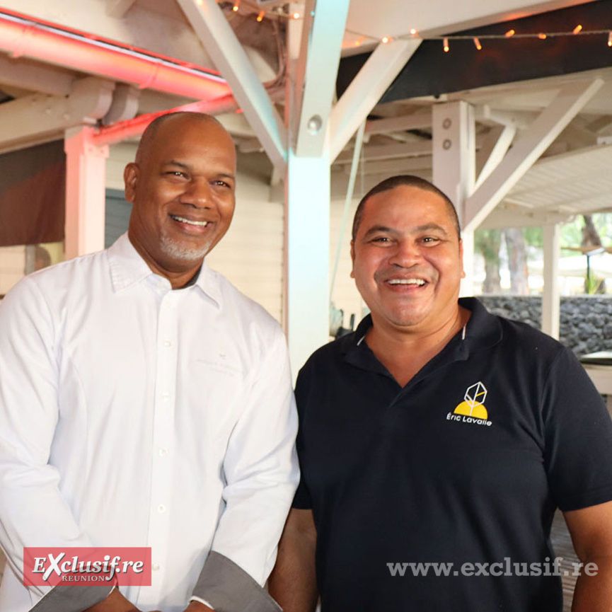 Philippe Agesidame, chef du LUX* Saint-Gilles, et Eric Lavalle, lauréat Talents Gourmands 2019 Philippe Agesidame, chef du LUX* Saint-Gilles, et Eric Lavalle, lauréat Talents Gourmands 2019