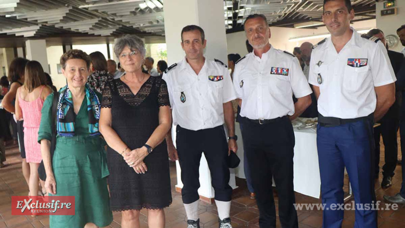Véronique Denizot, procureure de la République de Saint-Denis (en noir), avec des invités