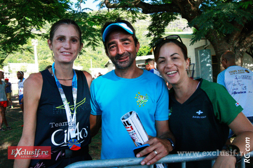 Victoria Devouge, Franck Rivière (coach) et Valérie Rivière