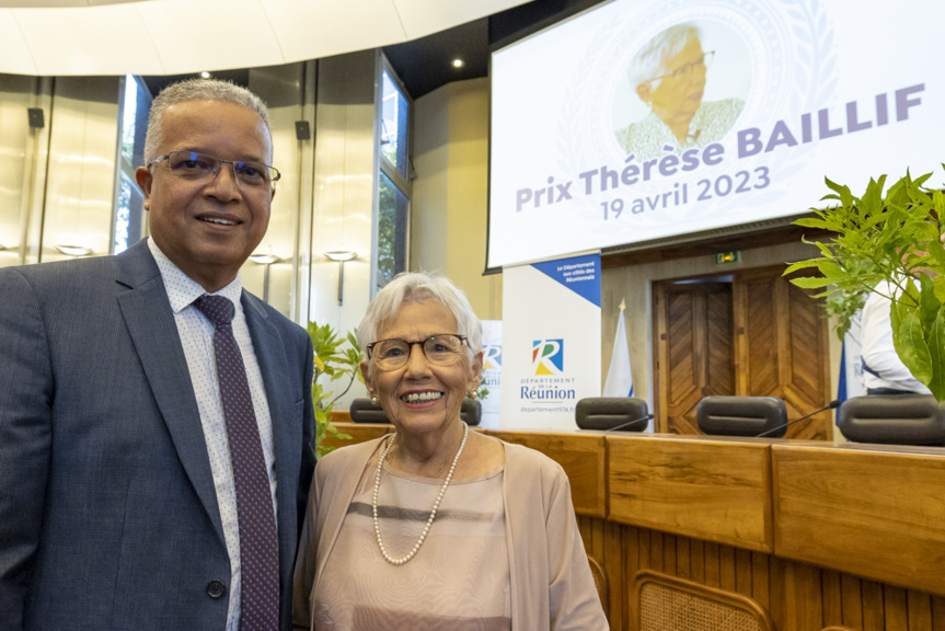 Cyrille Melchior, président du Département, et Thérèse Baillif