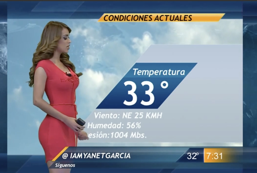 Elle présente la météo depuis plusieurs années Elle présente la météo depuis plusieurs années