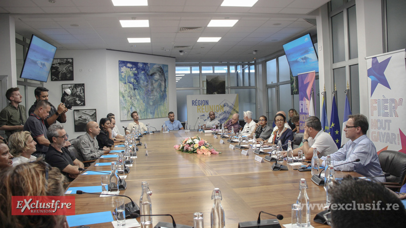 Los de la conférence de presse organisée à la Région Los de la conférence de presse organisée à la Région