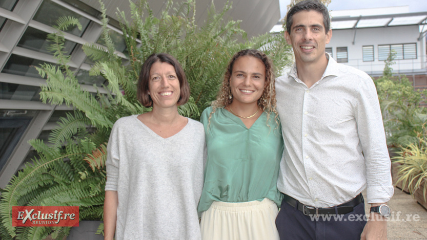 Avec Anne Voiry et Yves Gauvin de SFR Réunion, partenaire d'Alice Lemoigne