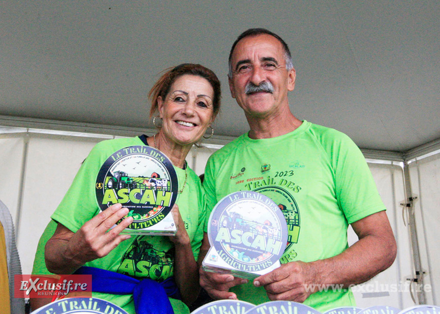 Colette Técher et Patrick Maffre, marraine et parrain de la course