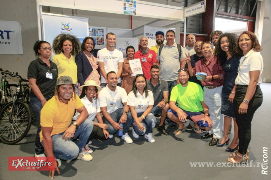 Une belle équipe de Rodrigues venue présenter plusieurs activités : le trail, le kite-surf et les structures d'hébergements sur l'île aux zourites