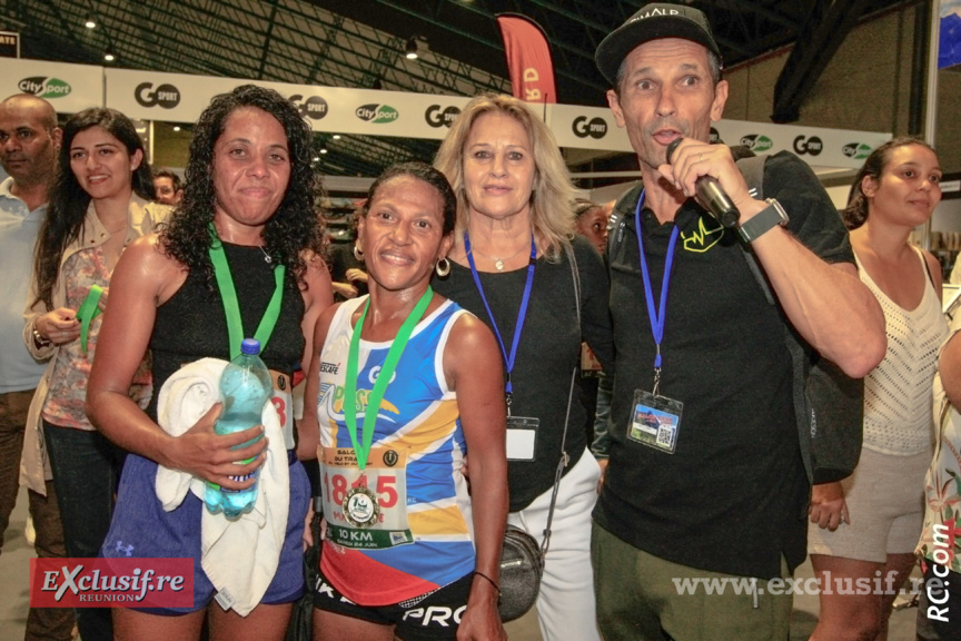 Annecy Appolon, vainqueure des 10 km, Marcelle Vienne-Puy, Marlène Chane See Chu et Eric Lacroix : une belle brochette de champions